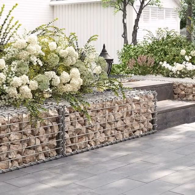 The Bazaarist Silver Galvanised Steel Wire Mesh Gabion Stone Basket