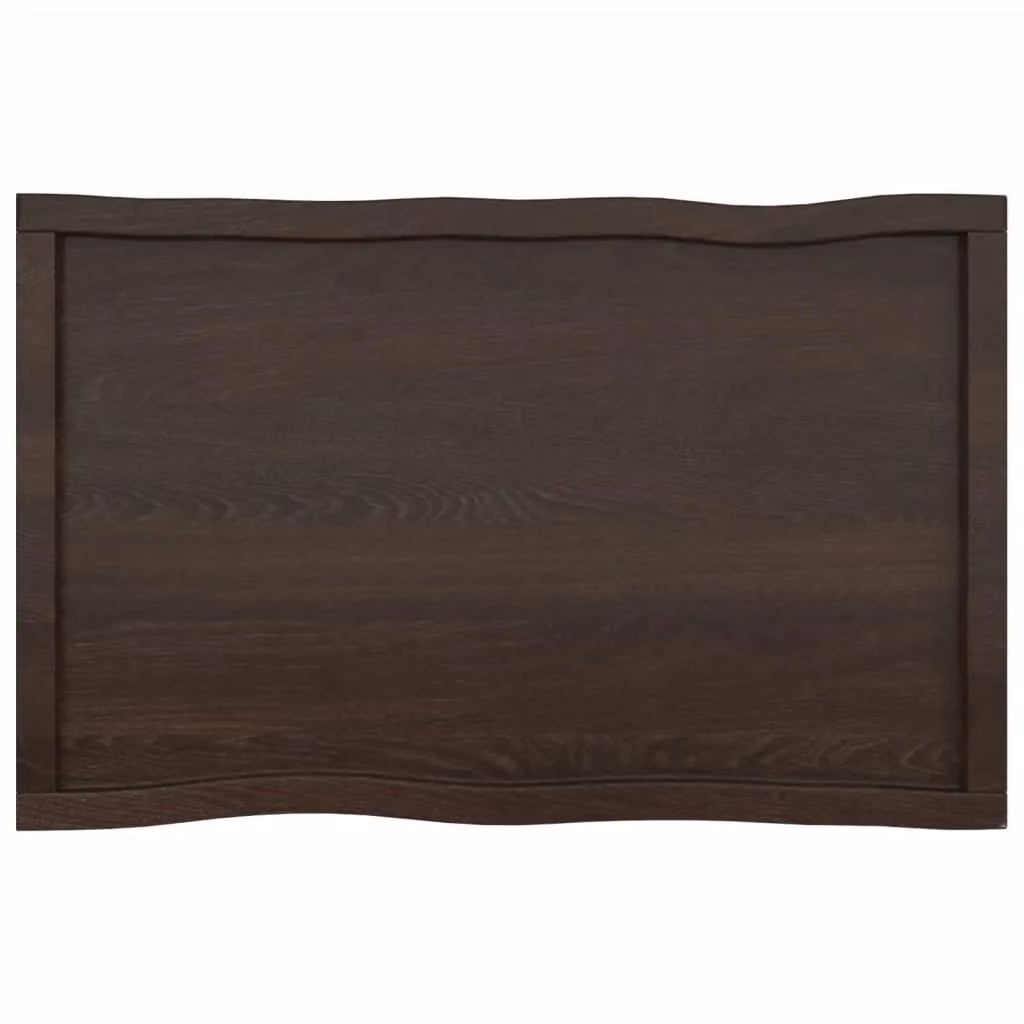 Berkfield Home Table Top Live Edge Solid Wood Countertop in Dark Grey and Brown, W: 100 cm, D: 60 cm, H: 2-4 cm – 3