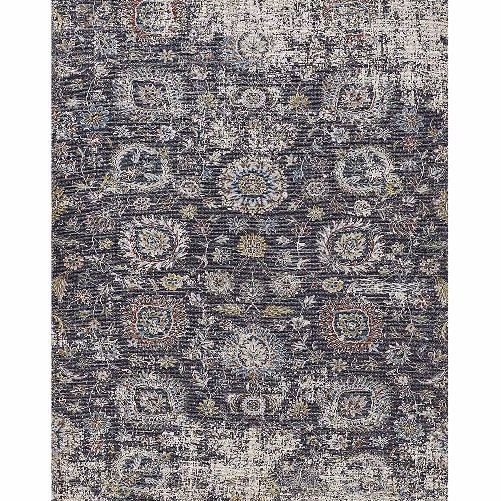 Wyld and Coco Multicolour Floral Oriental Handwoven Polyester and Cotton Rug with Tassels W/D/H: 140 x 200 cm – 2