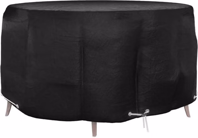 EONLION Round Garden Furniture Cover in Black, Diameter: 100 cm – 1