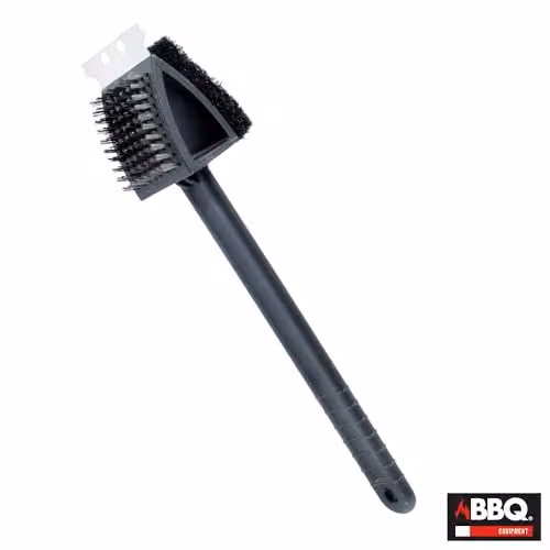 KOOPMAN Black Barbecue Brush with Scraper and Stainless Steel Bristles – 3