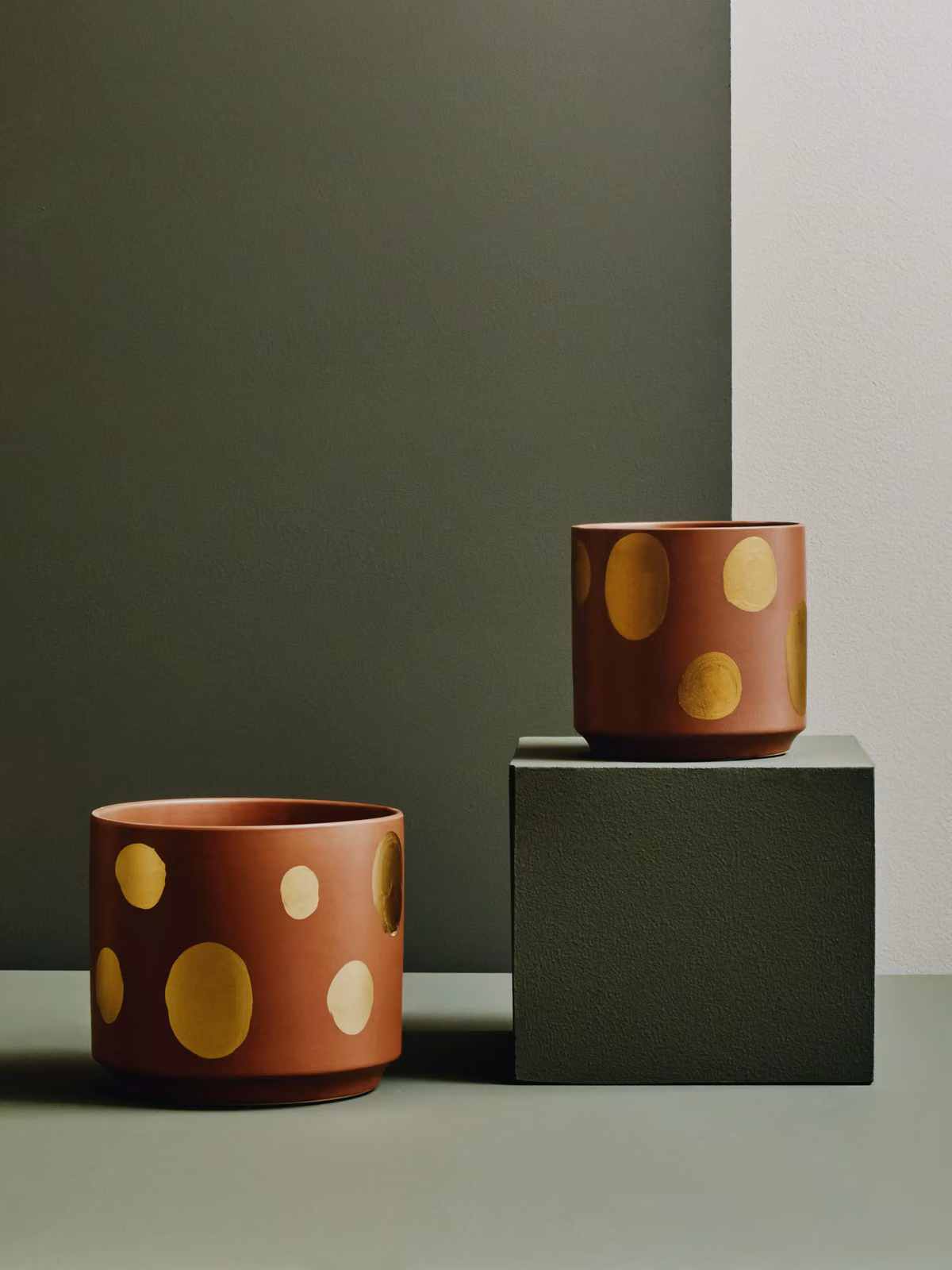 Orsina Large Speckled Ceramic Garden Pot in Pink, Gold and Brown – 3