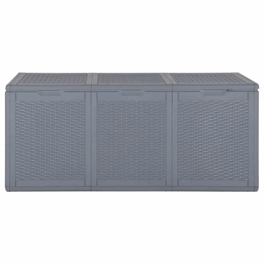 Berkfield Home Grey Rattan Style Garden Storage Box, 270 L – 2