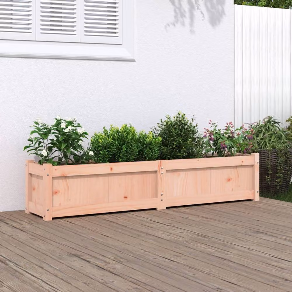 Berkfield Home Garden Planter in Brown Solid Wood, W: 150 cm, D: 31 cm, H: 31 cm – 2
