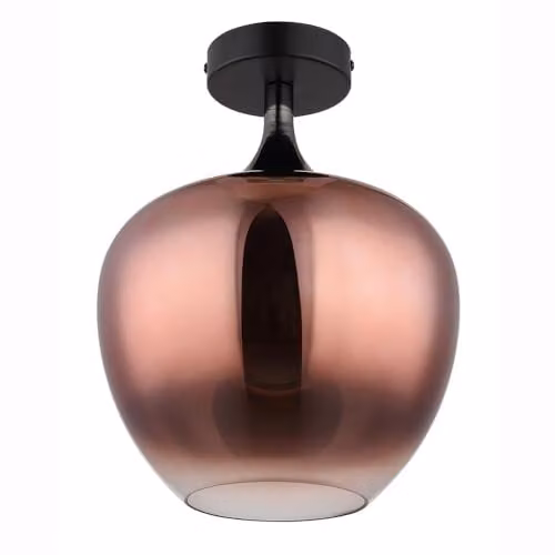 Globo Lighting Modern Sphere Ceiling Light with Glass Shade and E27 Socket in Copper and Black – 1