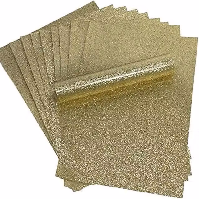 Syntego Pack of 10 Gold Glitter Construction Paper, A4