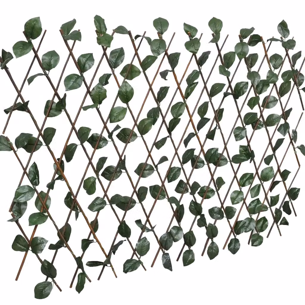 Berkfield Home Willow Trellis Fences with Artificial Leaves, Green, 5 Pack, H x W: 180 x 30 cm – 2