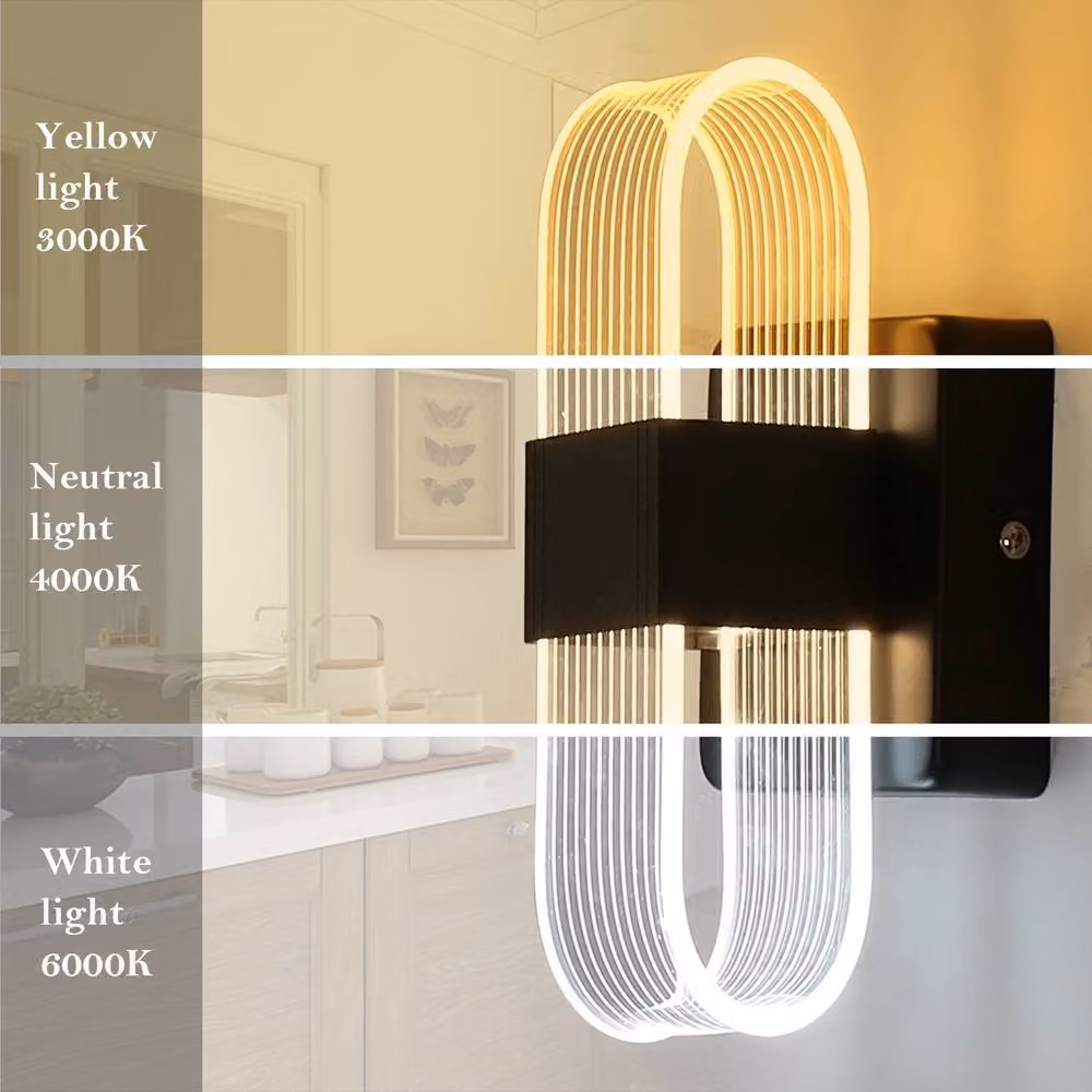 Goeco Black LED Dimmable Wall Light for Stairs, Hallways and Living Rooms – 4