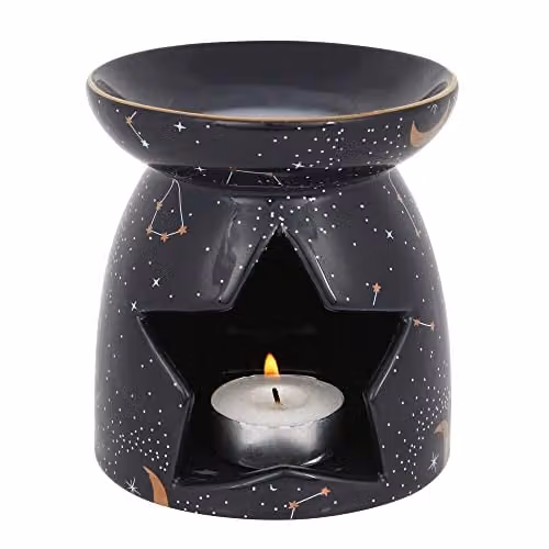 Something Different Purple and Gold Constellation Ceramic Oil Burner W: 11 cm, D: 10.7 cm
