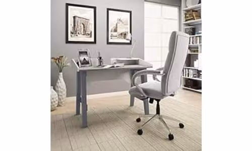 Alphason Truro Modern Computer Desk in Grey with Marble Effect Top, W/D/H: 120 x 60 x 76 cm