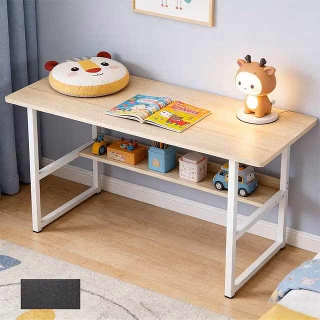 FORGEVIO Home Office Computer and Writing Desk in Brown