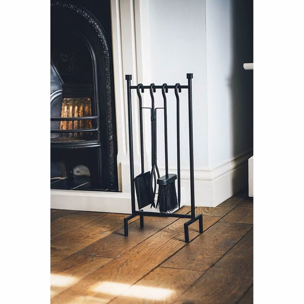 Lemon Pavilion Metal Hanging Fireside Companion Set in Black, W: 13 cm, D: 22 cm, H: 51 cm – 2