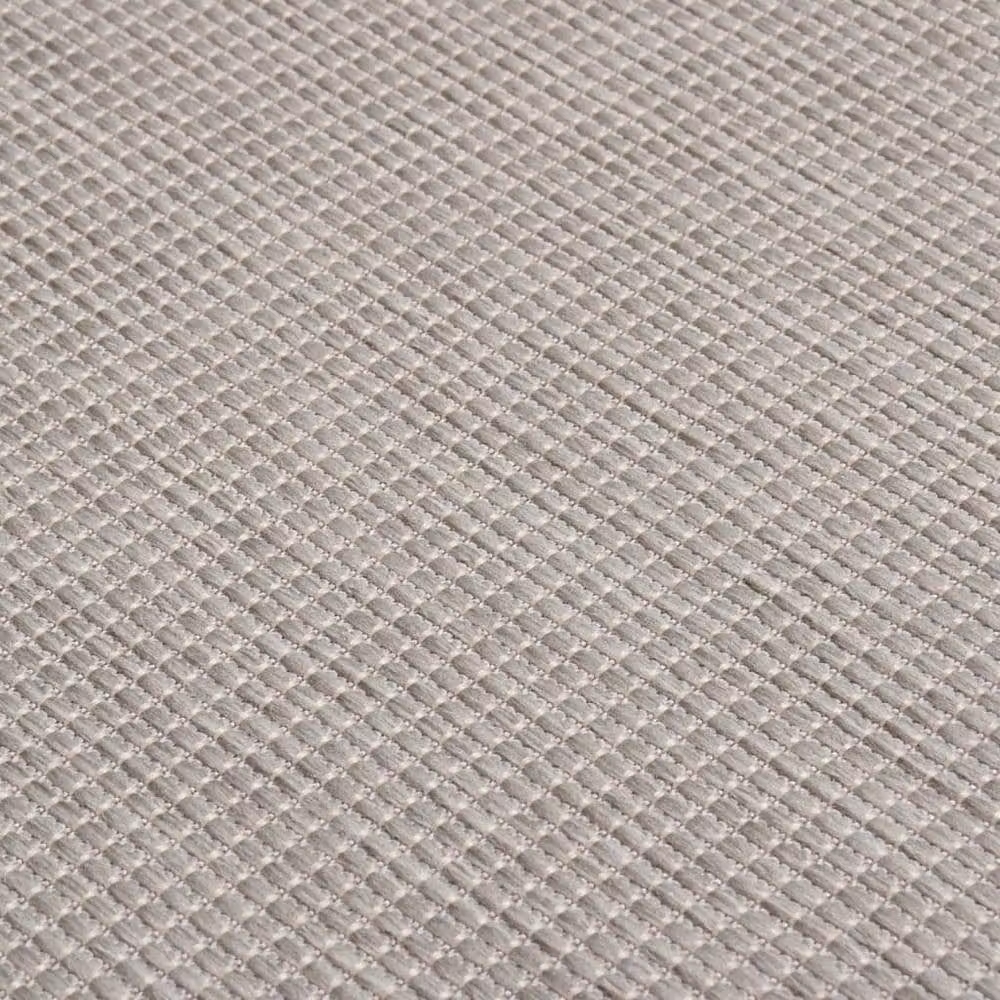 Berkfield Home Outdoor Flatweave Round Rug in Taupe and Beige, Diameter: 100 cm