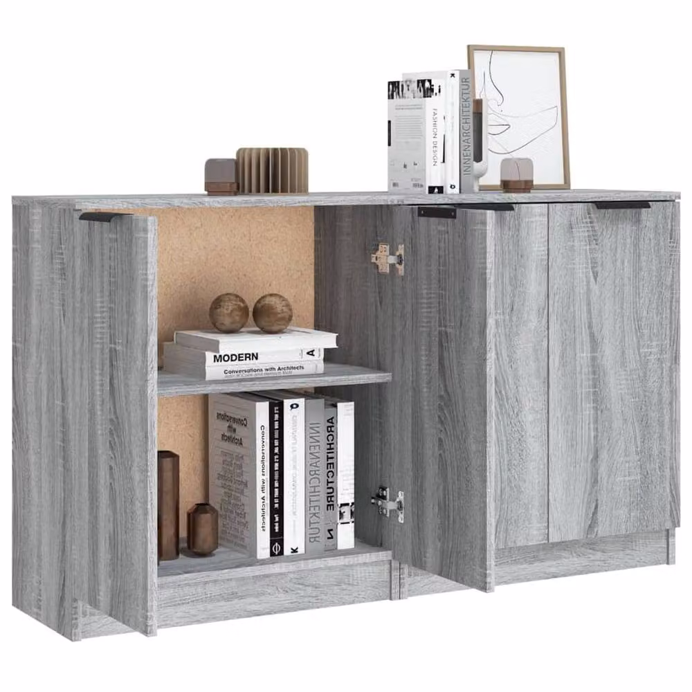Berkfield Home Set of 2 Grey Sonoma Sideboards, W/D/H: 60 x 30 x 70 cm – 2