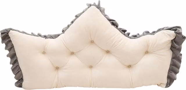 Livingandhome Plush Upholstered Modern Headboard Pillow in White, Width: 90 cm
