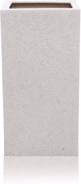 Primrose Poly Terrazzo Stone Tall Cube Planter Tub, White, 143l