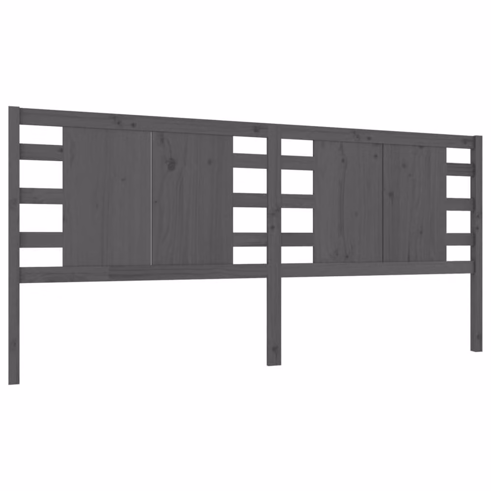 Berkfield Home Grey Solid Wood Pine Headboard, W: 126 cm, D: 4 cm, H: 100 cm – 3