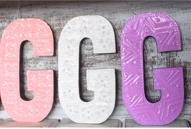 KDMK Vintage Letter G Tabletop Decoration, Orange, Height: 15 cm