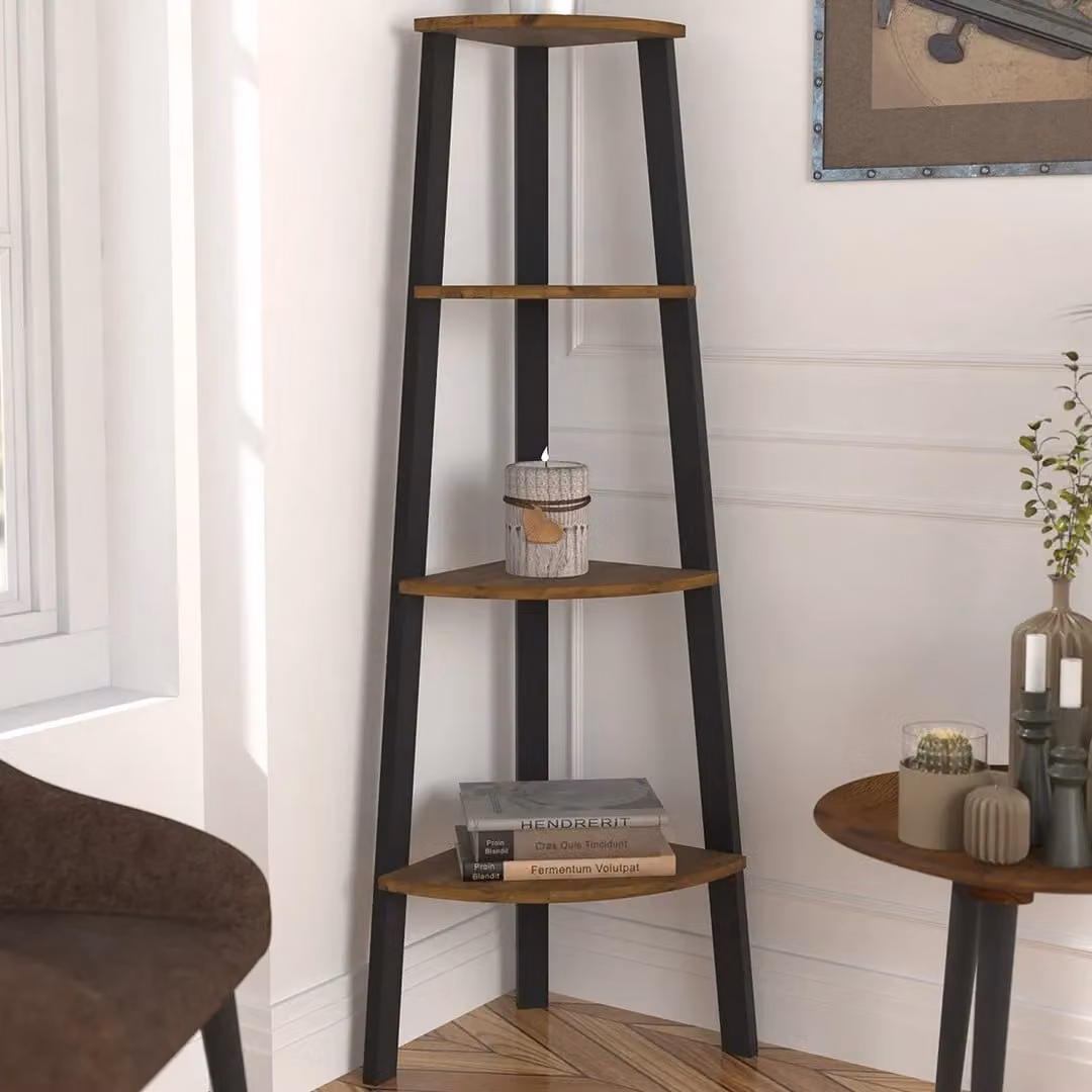 Lemon Pavilion Furniture Ealing Corner Unit in Black and Vintage Pine, W/D/H: 35 x 35 x 125 cm – 2