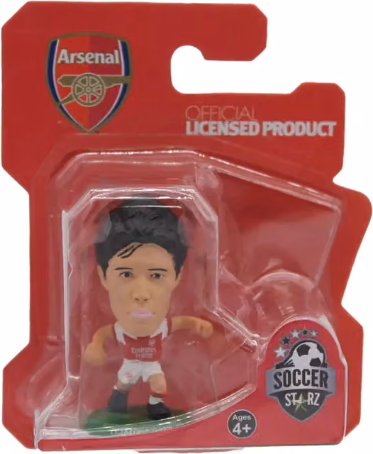 SoccerStarz Arsenal Takehiro Tomiyasu Home Kit Classic Mini Figure, Red/White/Multicolour, Height: 5 cm
