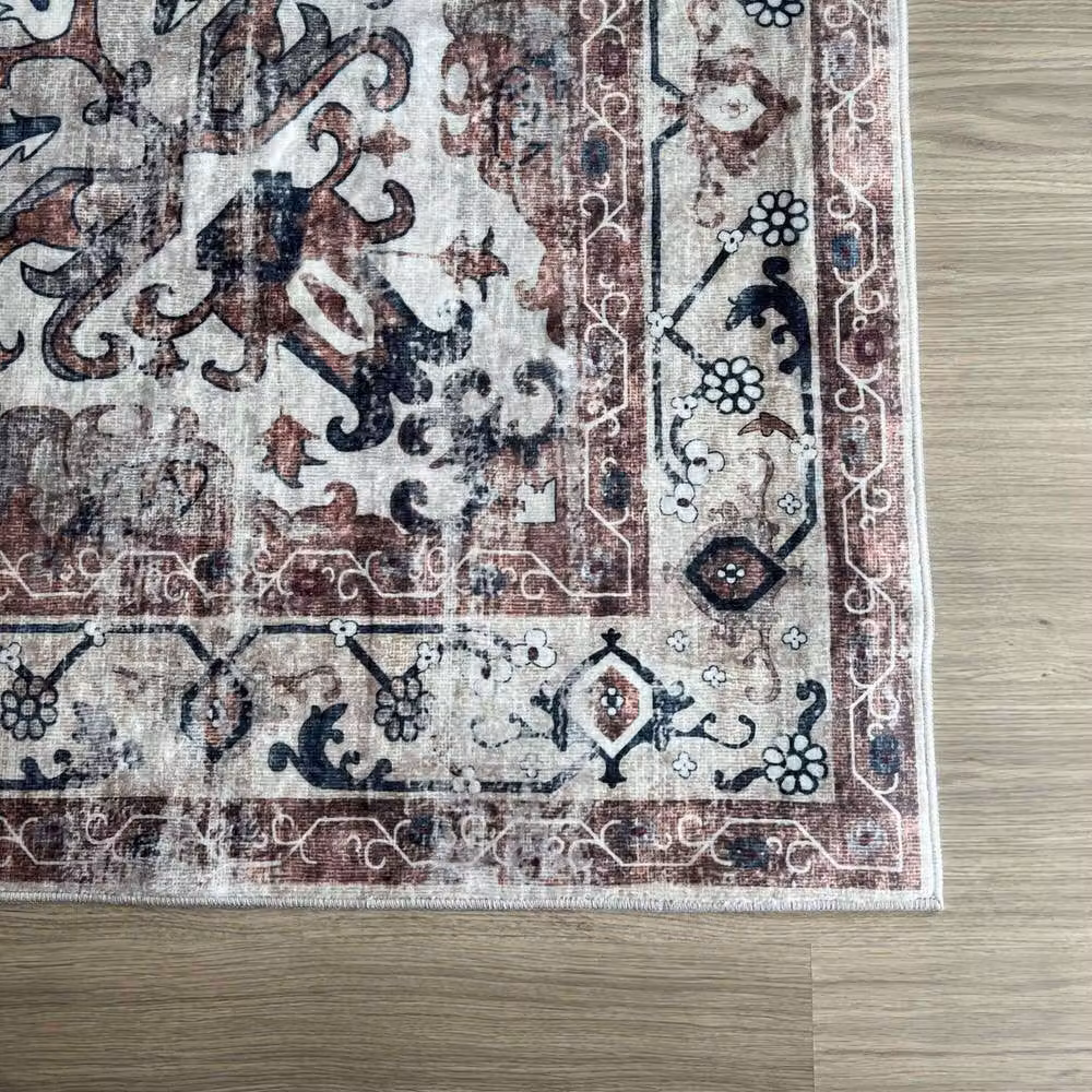 THE RUGS Bahala Vintage Washable Polyamide Non-Slip Rug in Beige, W/D/H: 180 x 60 cm – 3