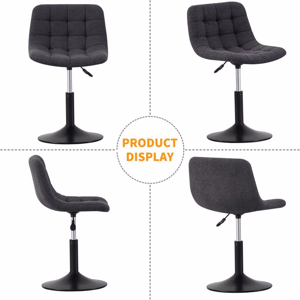 MCC Direct Drake Height Adjustable Dressing Table Chair in Grey Fabric – 4