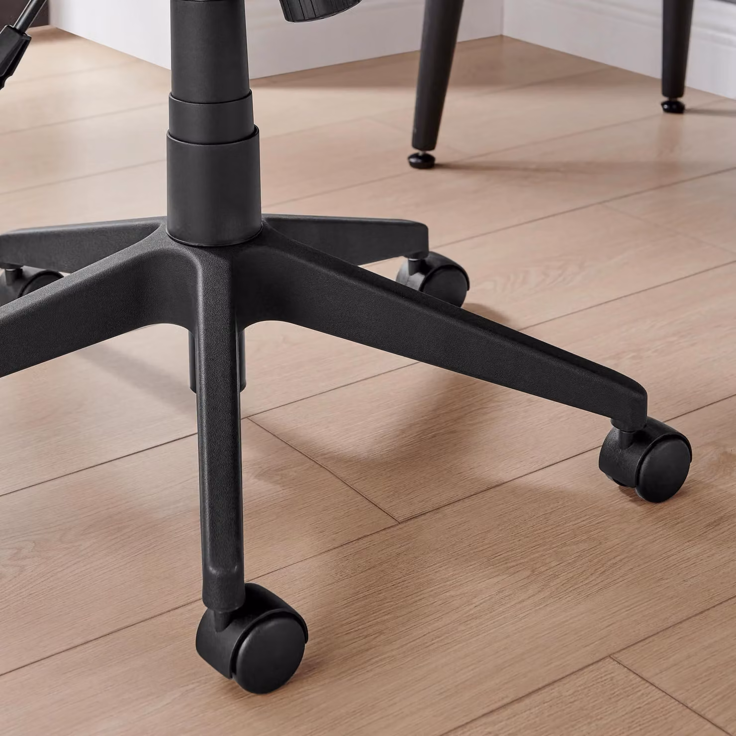 FurnitureboxUK Rosco Black Faux Leather Swivel Task Chair with Armrests and Castors – 3