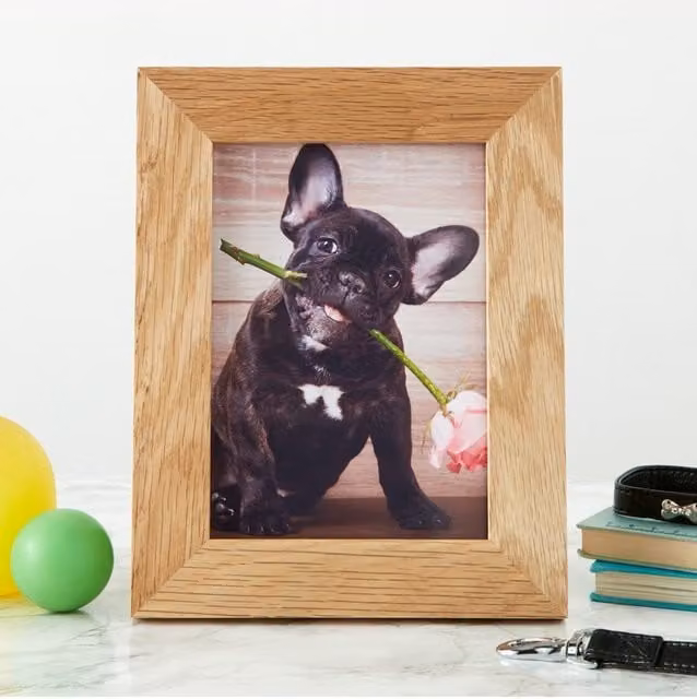MijMoj Design Modern Rectangular Wood Photo Frame in Brown, 7x5 in