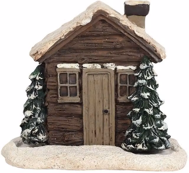 Something Different Log Cabin Incense Cone Holder in Dark Brown
