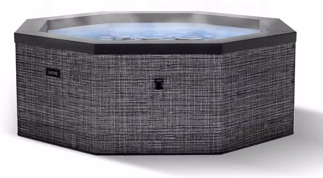 Wave Spas Wave Como 6-Person Inflatable Foam Hot Tub with Integrated Heater and 90 Jets in Dark Grey – 1