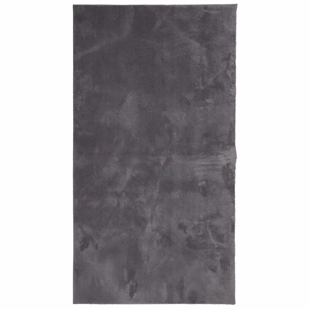 Berkfield Home Round Short Pile Soft and Washable Rug in Anthracite Black, Diameter: 60 cm – 1