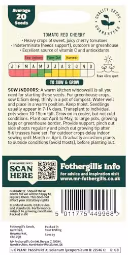 Mr Fothergill's Oh Sow Simple Red Cherry Tomato Vegetable Seeds – 2