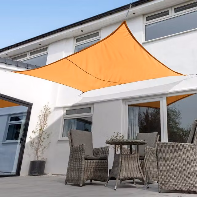 Kookaburra Rectangular Waterproof Sun Shade Sail, Orange, W 300 cm x D 200 cm, UPF 50
