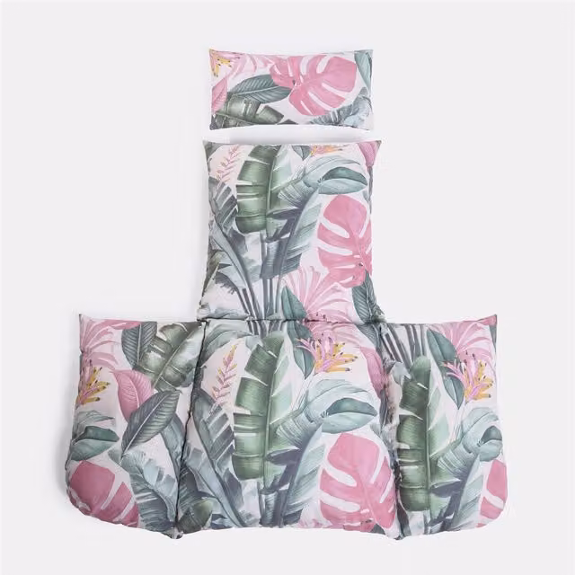OHS Tropical Outdoor Hanging Egg Chair Cushion in Green and Multicolour