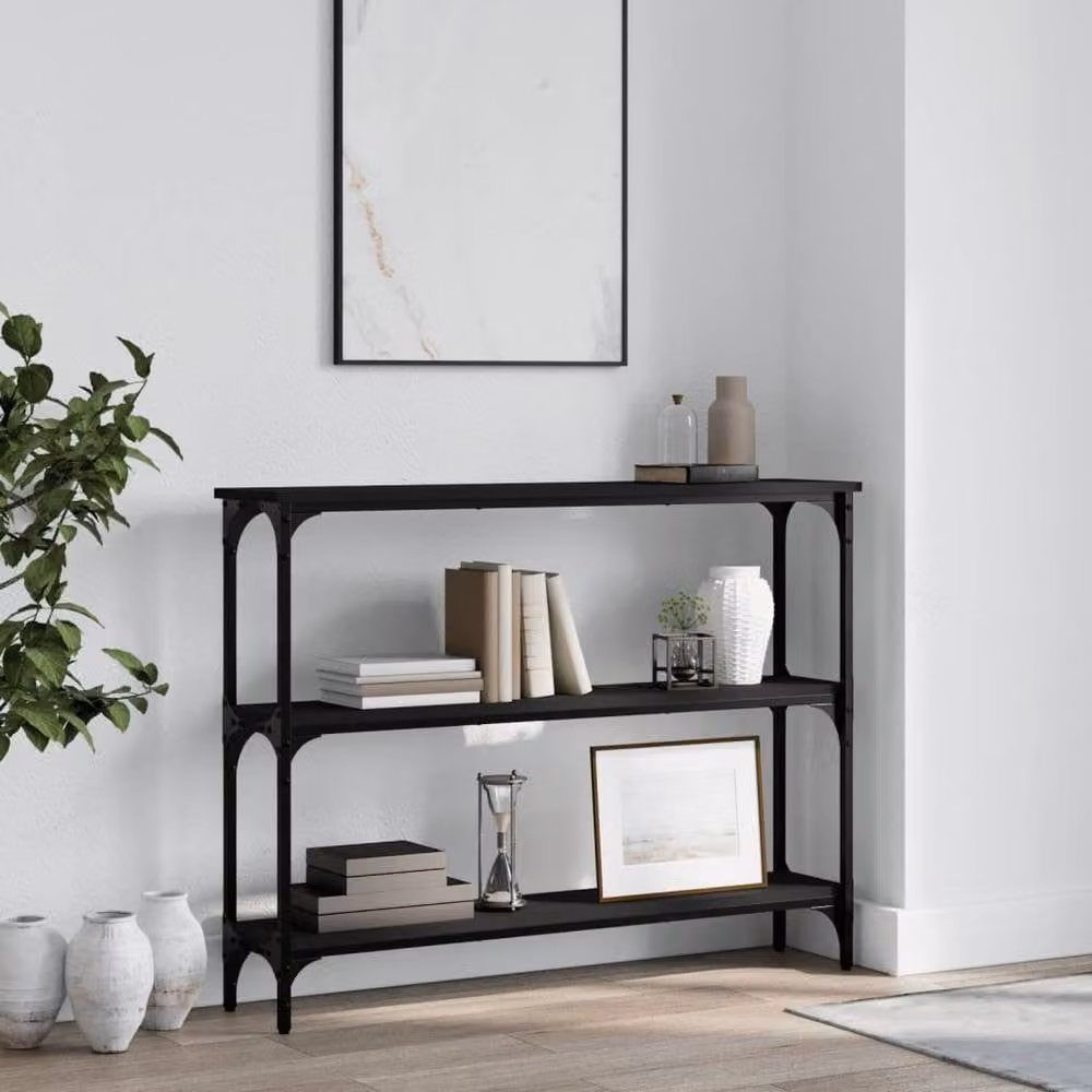 Berkfield Home Decorative Console Table in Black, W/D/H: 100 x 22.5 x 75 cm – 1