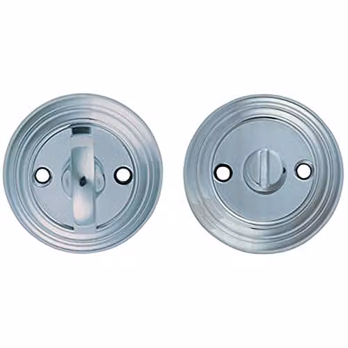 Loops Bathroom Thumbturn and Release Handle with Reeded Design in Polished Chrome
