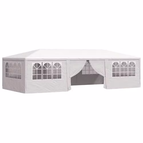 vidaXL Professional Party Tent with Side Walls and Windows, White, W/D/H: 4 x 9 x 2.74 m