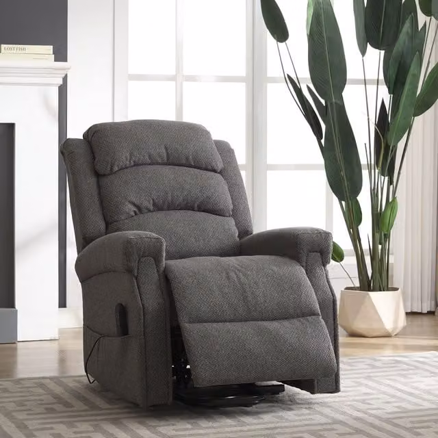Artemis Home Eltham Dual Motor Electric Lift Assist Recliner with Massage and Heat in Dark Grey