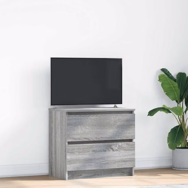 Berkfield Home Modern Grey Sonoma TV Cabinet in Matt MDF, W/D/H: 60 x 35 x 54 cm – 1