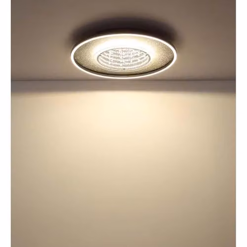Globo Lighting Mirrora LED Ceiling Light Black and Silver with Mirror Effect, Diameter: 51.5 cm – 2