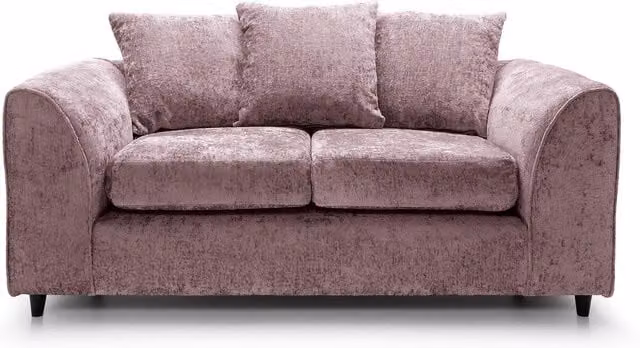 Abakus Direct Harriet 2 Seater Sofa in Pink Crushed Chenille Velvet – 1