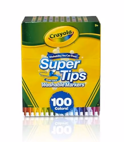 Crayola Super Tips Washable Markers, 100 Count, Multicolour – 1