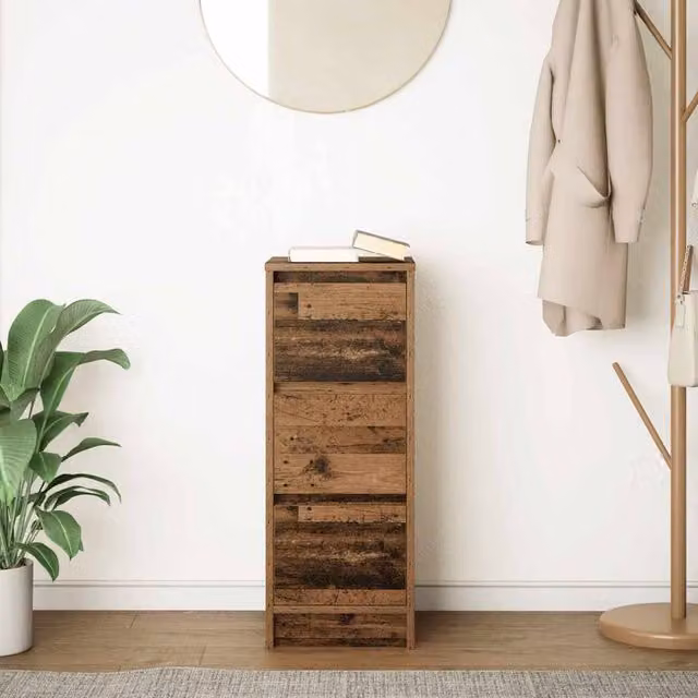 Berkfield Home Rustic Old Wood Sideboard in Brown, W/D/H: 34 x 29.5 x 76 cm – 1