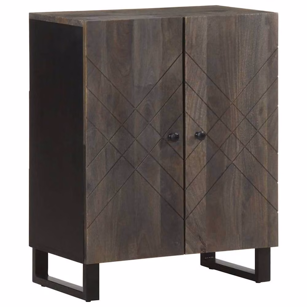 Berkfield Home Black Mango Wood Sideboard W/D/H: 60 x 33 x 75 cm – 2