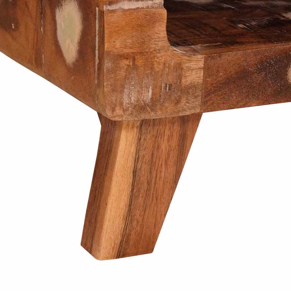 Berkfield Home Multicolour Solid Reclaimed Wood End Tables, W/D/H: 40 x 40 x 49 cm – 4