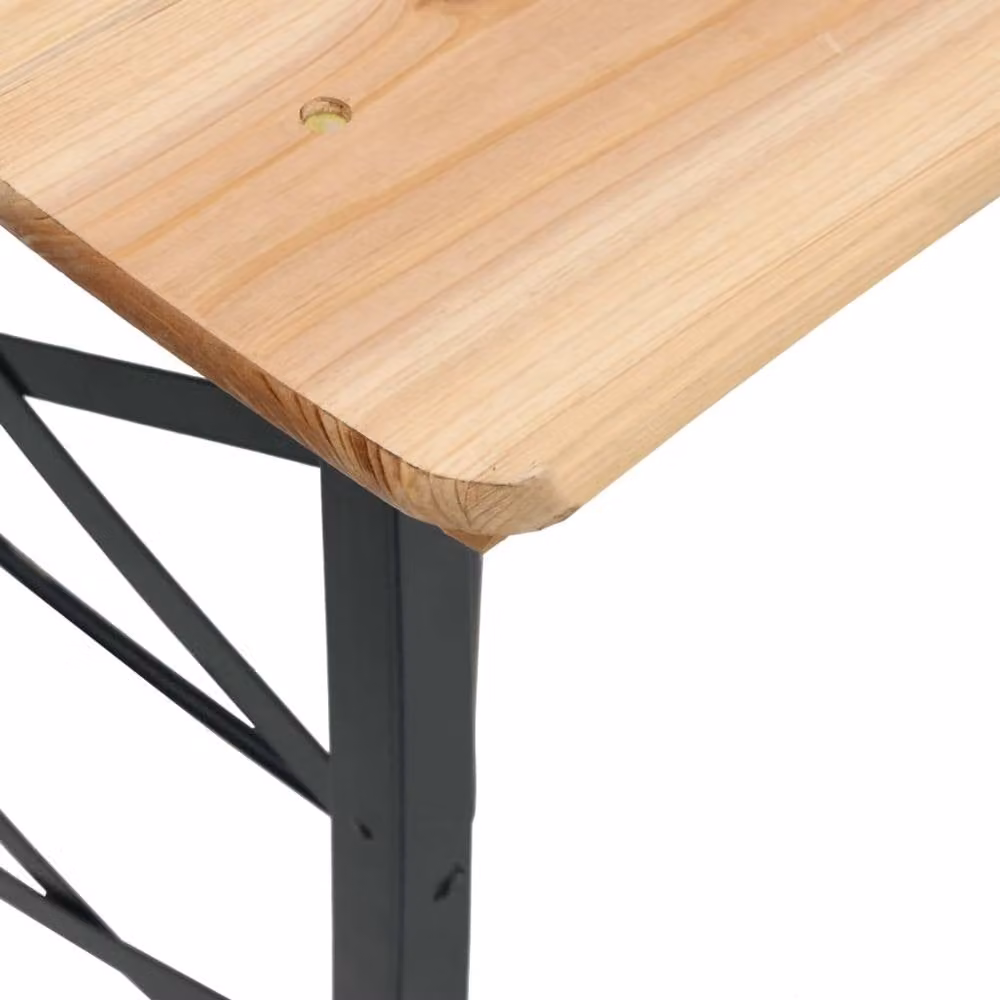 Berkfield Home Folding Beer Table in Brown Solid Wood Fir, W: 170 cm, D: 50 cm, H: 75/105 cm – 4