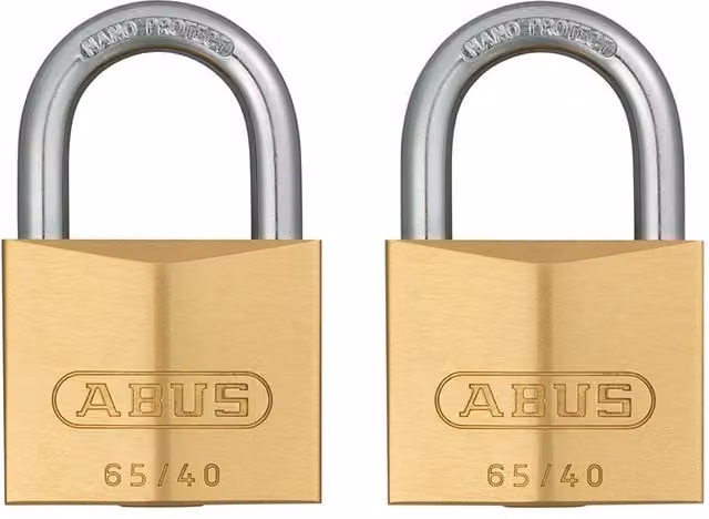 ABUS Brass Padlock with Two Keys in Yellow and Gold