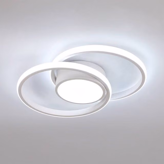 Pheashine Modern Double Ring LED Ceiling Light, 42W, White, Diameter: 40 cm – 1