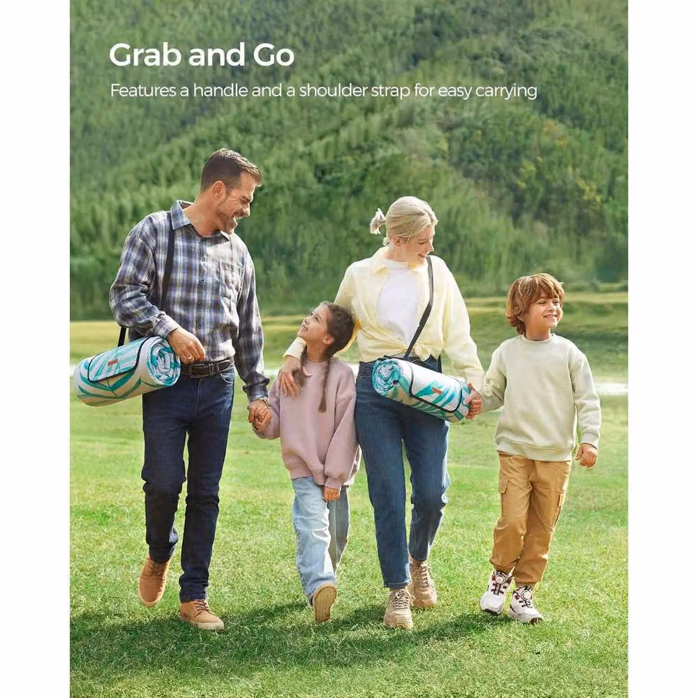 The Bazaarist Foldable Waterproof Padded Picnic Mat and Outdoor Blanket, Grey – 3