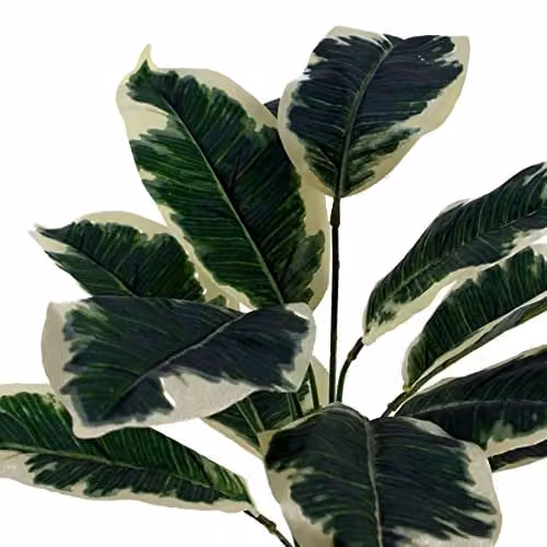 Leaf Design UK Potted Variegated Pothos Artificial Foliage Plant in Green with Concrete Pot, H 40 cm x W 35 cm x D 35 cm – 3
